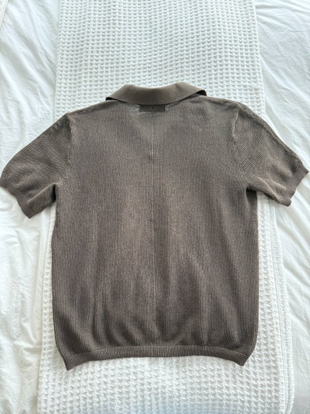 Rag & Bone - Men's Polo Shirt Size Small in Brown Mesh Knit - Picture 6 of 6